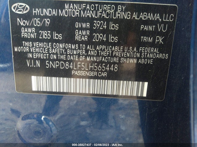 Hyundai ELANTRA SEL 2020 5NPD84LF5LH565448 Image 10