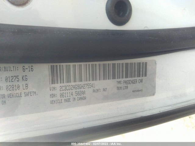 Dodge Challenger Sxt 2016 2C3CDZAG9GH275541 Image 9