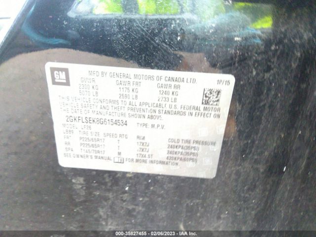 2GKFLSEK8G6154534 GMC Terrain Sle