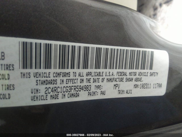 2C4RC1CG3FR594983 Chrysler Town & Country Touring-l