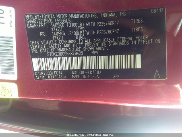 Toyota SIENNA LE 2017 5TDKZ3DC9HS879429 Image 11