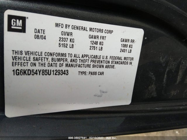 Cadillac Deville 2005 1G6KD54Y85U129343 Image 10
