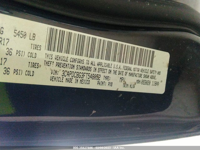 Dodge Journey Sxt 2015 3C4PDCBG3FT548052 Image 9