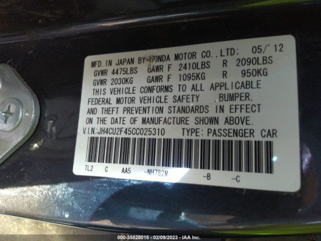 JH4CU2F45CC025310 Acura TSX