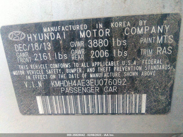 Hyundai ELANTRA SE 2014 KMHDH4AE3EU076092 Image 10