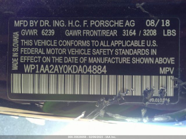 WP1AA2AY0KDA04884 Porsche Cayenne
