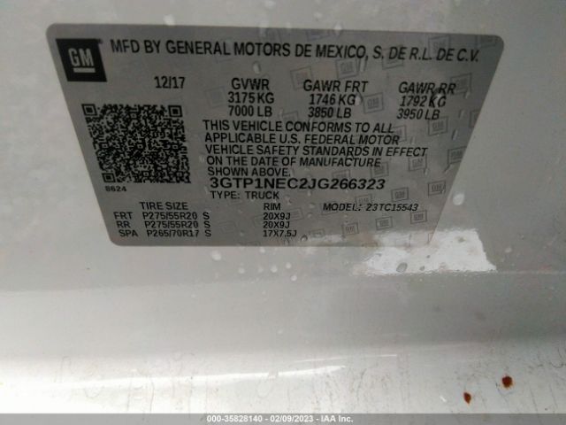 3GTP1NEC2JG266323 GMC Sierra 1500 Slt