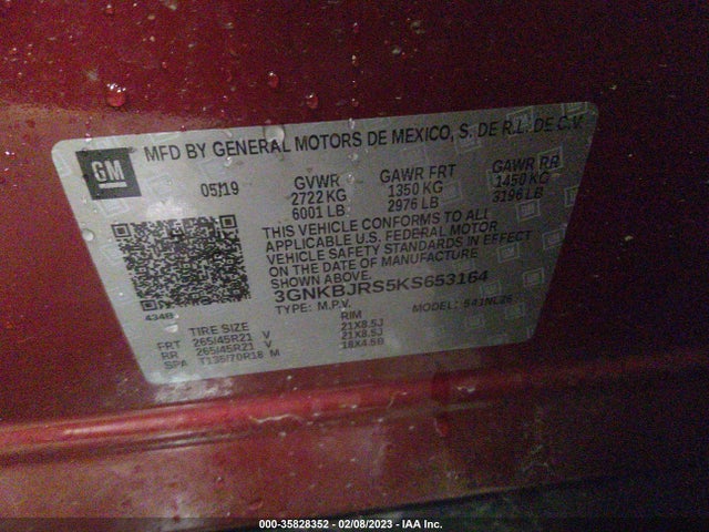 2019 Chevrolet Blazer, VIN: 3GNKBJRS5KS653164