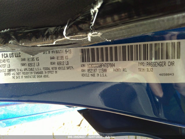 Chrysler 200 C 2015 1C3CCCCG8FN727904 Image 10