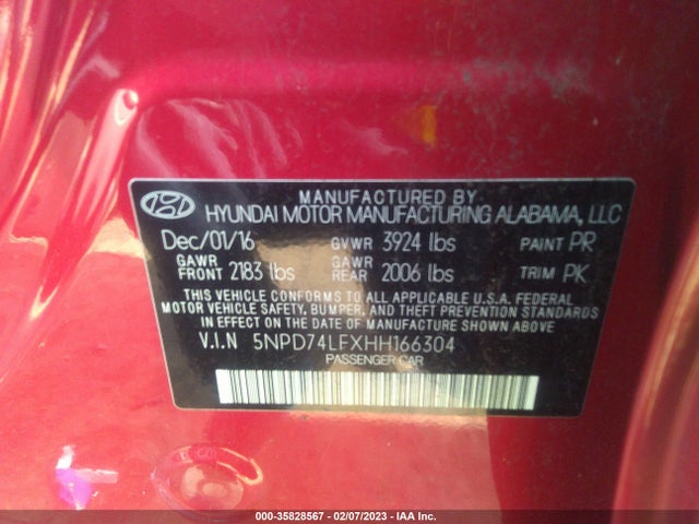 Hyundai ELANTRA SE 2017 5NPD74LFXHH166304 Image 10