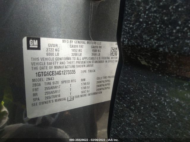 1GTG6CE34G1273335 GMC Canyon 4wd Sle