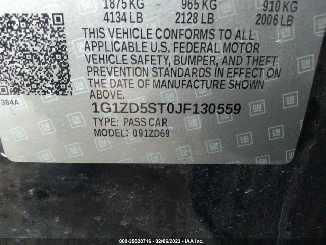 Chevrolet MALIBU LT 2018 1G1ZD5ST0JF130559 Image 11