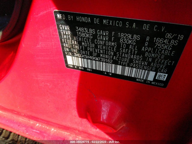 2019 Honda Fit, VIN: 3HGGK5H46KM739162