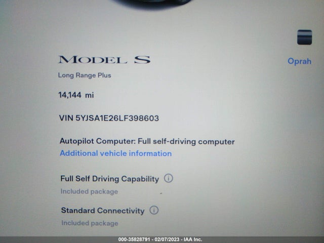 Tesla Model S Long Range 2020 5YJSA1E26LF398603 Image 10