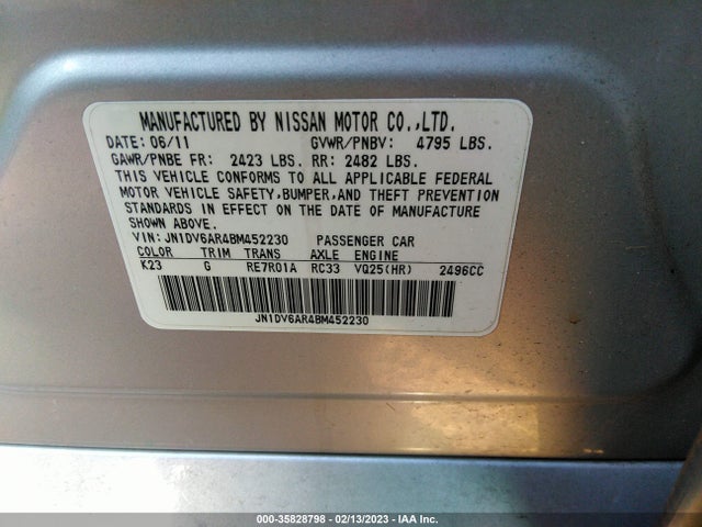 Продаж на аукціоні авто 2011 Infiniti G25 Sedan X, vin: JN1DV6AR4BM452230, номер лоту: 35828798