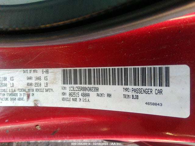 1C3LC55R88N302390 Chrysler Sebring Touring