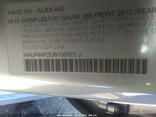 WAUF8AFC5JN105922 Audi A6 Premium/sport