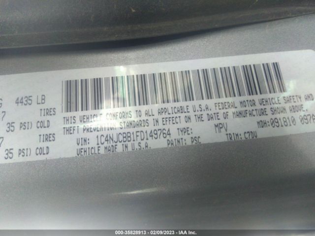 1C4NJCBB1FD149764 Jeep Compass Sport