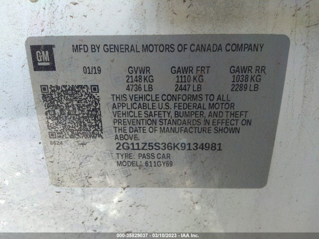 Chevrolet IMPALA LT 2019 2G11Z5S36K9134981 Image 9