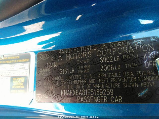 KNAFX6A81E5189259 KIA Forte Koup Ex