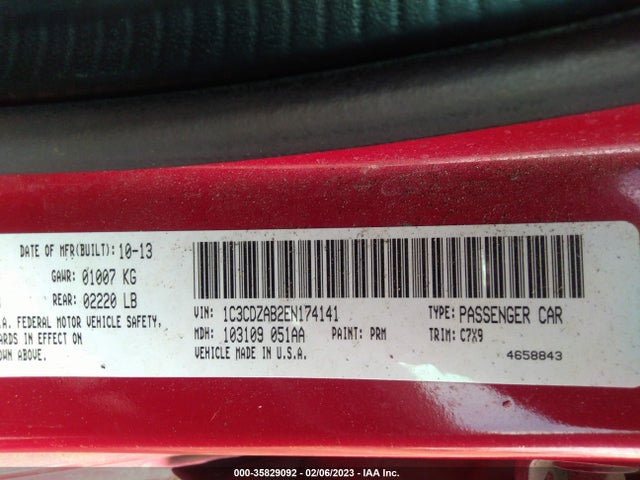 Dodge AVENGER SE 2014 1C3CDZAB2EN174141 Image 9