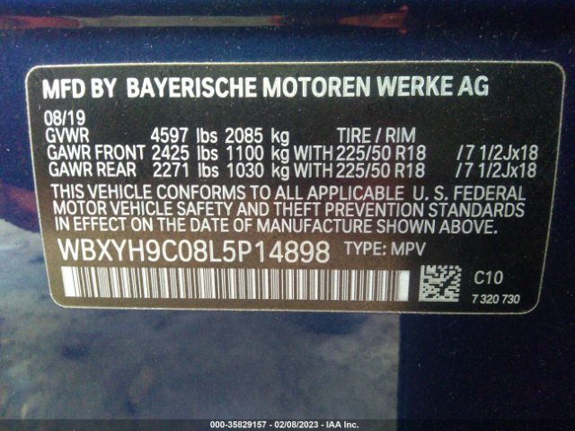 WBXYH9C08L5P14898 BMW X2 Sdrive28i