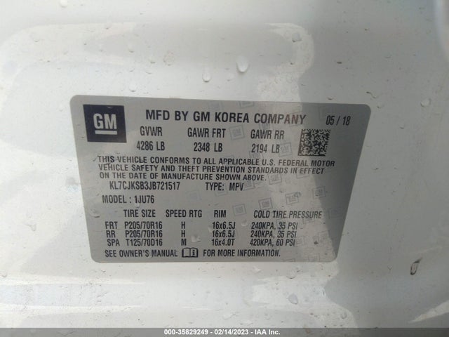 Chevrolet TRAX LS 2018 KL7CJKSB3JB721517 Image 9