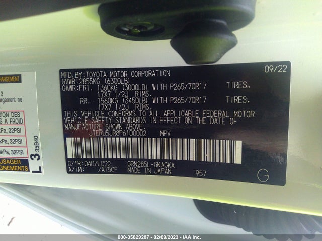 2023 Toyota 4Runner, VIN: JTERU5JR8P6100002