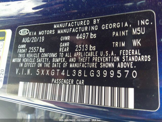 5XXGT4L38LG399570 KIA Optima Lx