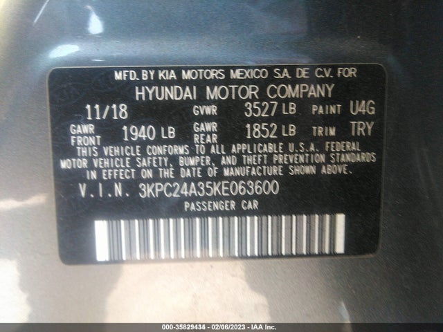 Hyundai ACCENT SE 2019 3KPC24A35KE063600 Image 9