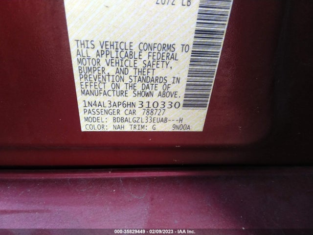 Nissan Altima 2.5 S 2017 1N4AL3AP6HN310330 Image 10