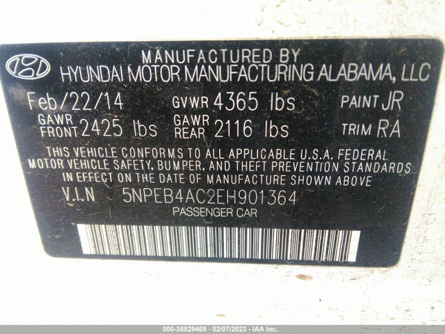 Hyundai SONATA GLS 2014 5NPEB4AC2EH901364 Image 9