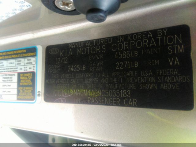 KNAGM4AD9C5035183 KIA OPTIMA HYBRID