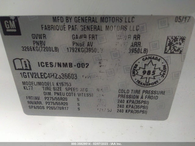 GMC SIERRA 1500 2017 1GTV2LEC4HZ336603 Image 10