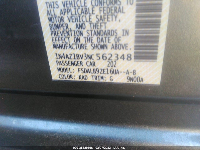 2022 Nissan Leaf, VIN: 1N4AZ1BV3NC562348