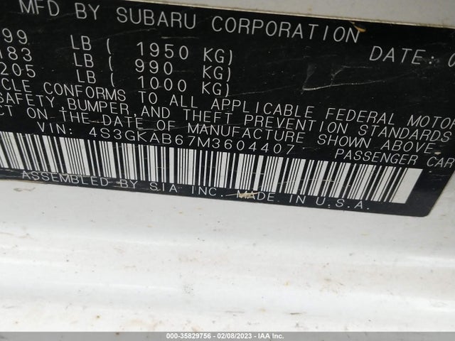 Subaru Impreza 2021 4S3GKAB67M3604407 Image 9