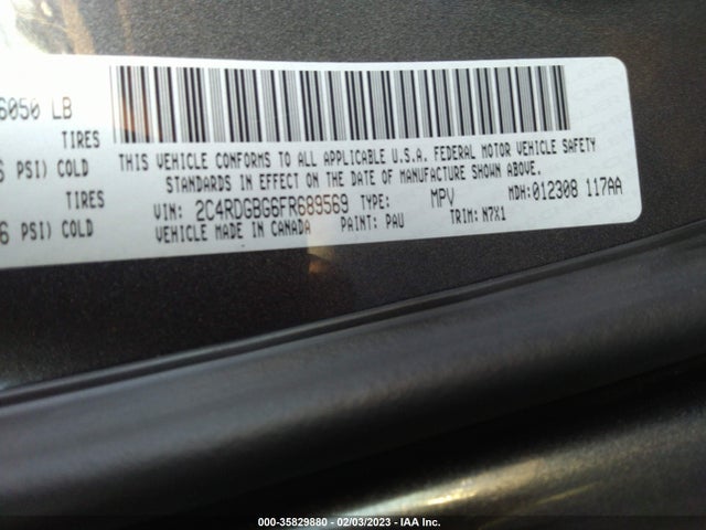 Dodge Grand Caravan Se Plus 2015 2C4RDGBG6FR689569 Image 9