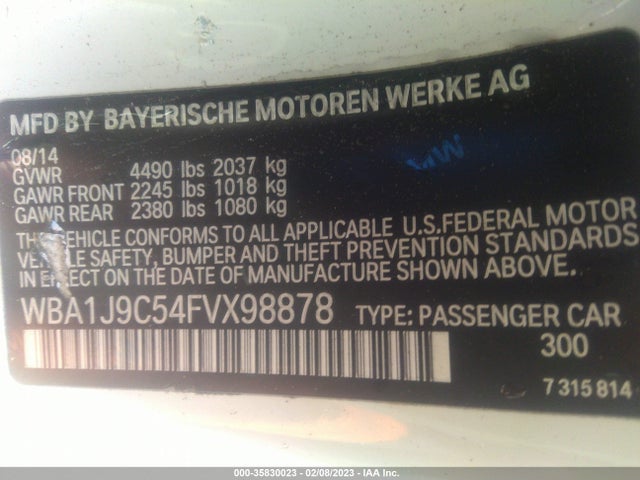 BMW 2 Series M235i Xdrive 2015 WBA1J9C54FVX98878 Image 9