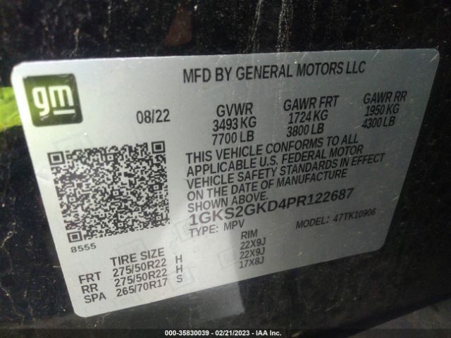1GKS2GKD4PR122687 GMC Yukon Xl Slt