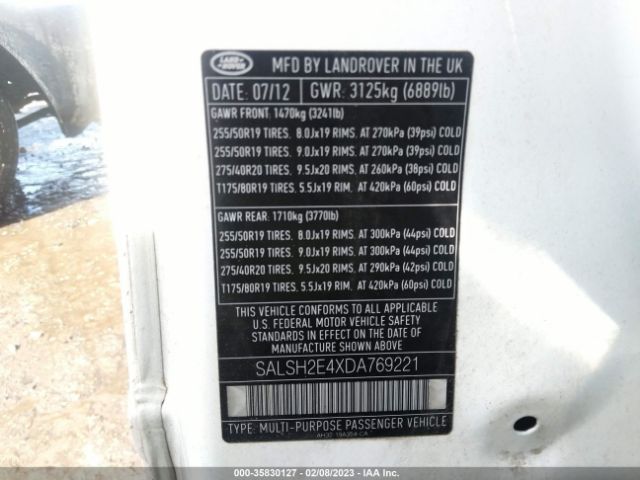 SALSH2E4XDA769221 Land Rover Range Rover Sport Sc