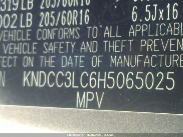 KNDCC3LC6H5065025 KIA NIRO EX