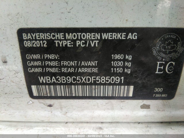 BMW 3 Series 335i Xdrive 2013 WBA3B9C5XDF585091 Image 10
