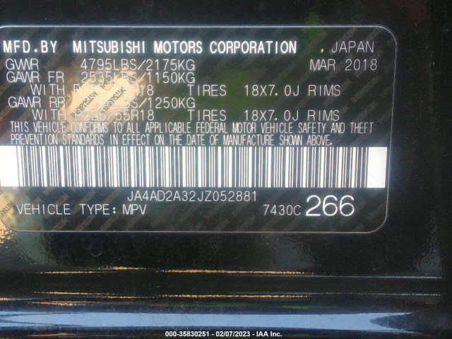JA4AD2A32JZ052881 Mitsubishi Outlander Es