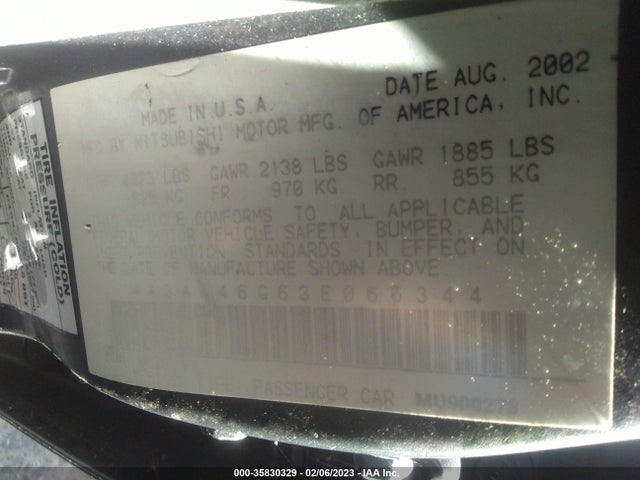 4A3AA46G63E066344 Mitsubishi Galant Es/ls