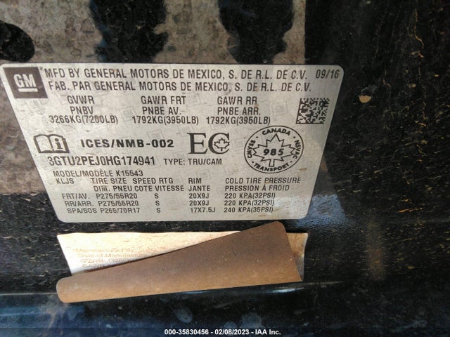GMC Sierra 1500 Denali 2017 3GTU2PEJ0HG174941 Image 9