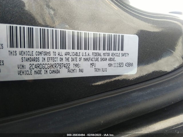 Dodge Grand Caravan Sxt 2019 2C4RDGCG0KR797422 Image 9
