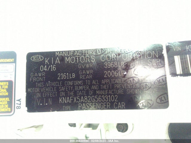 KIA Forte 5-door Ex 2016 KNAFX5A82G5633102 Image 9