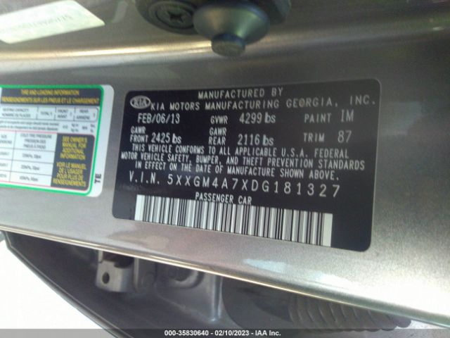 5XXGM4A7XDG181327 KIA Optima Lx