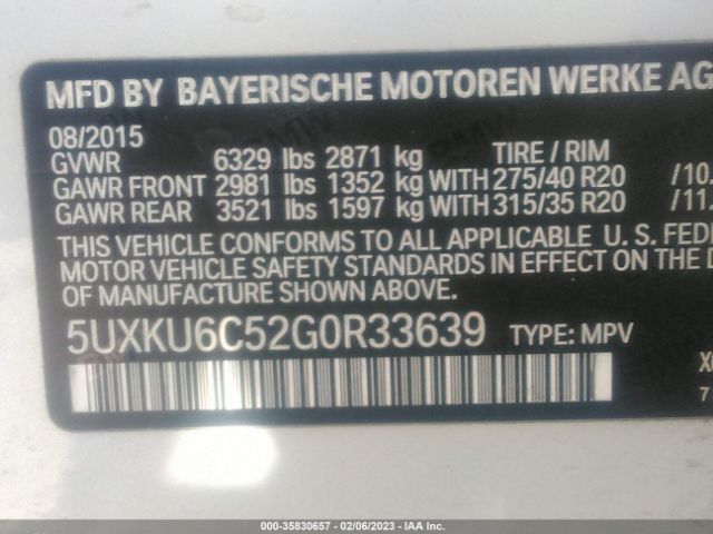 5UXKU6C52G0R33639 BMW X6 Xdrive50i
