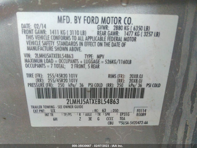Lincoln Mkt Ecoboost 2014 2LMHJ5ATXEBL54863 Image 10